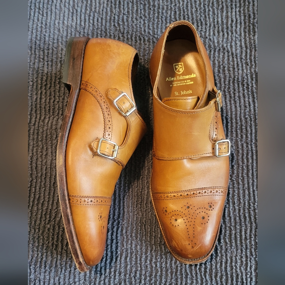 Brown Allen Edmonds monk strap